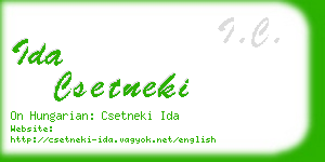 ida csetneki business card